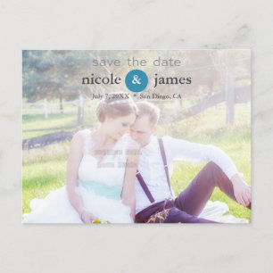 Faire-part ENREGISTRER LA DATE Carte Postale Photo Typographi