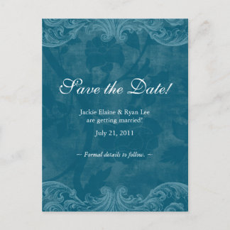Faire-part Enregistrer la date Carte postale Rose Antique Tur