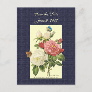 Faire-part Enregistrer la date Carte postale Roses rouges bla