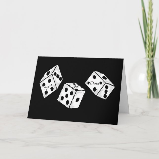 Faire-part Enregistrer la date Las Vegas Dice Card (Devant)