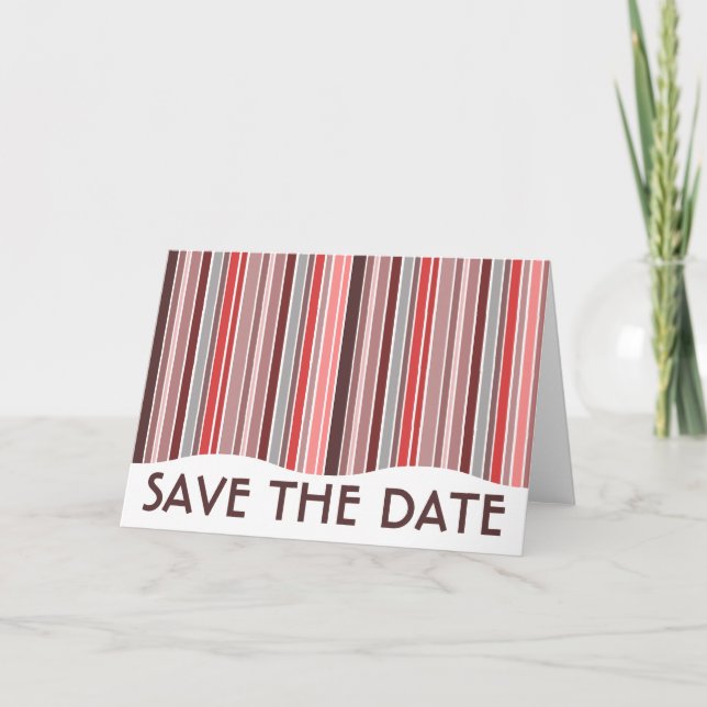 Faire-part enregistrer la date : rideau rayé : (Devant)