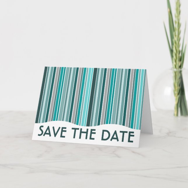 Faire-part enregistrer la date : rideau rayé : (Devant)