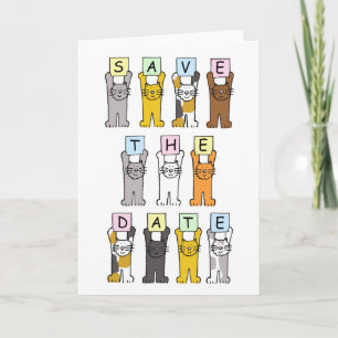 Faire-part Enregistrer les chats mignons de date