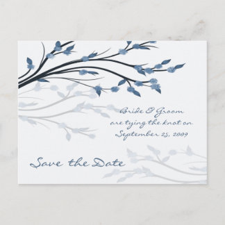 Faire-part Enregistrez la date - Carte postale silhouette de