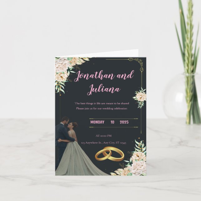 Faire-part Ensemble pour toujours – Le mariage de Sarah et Ah (Devant)