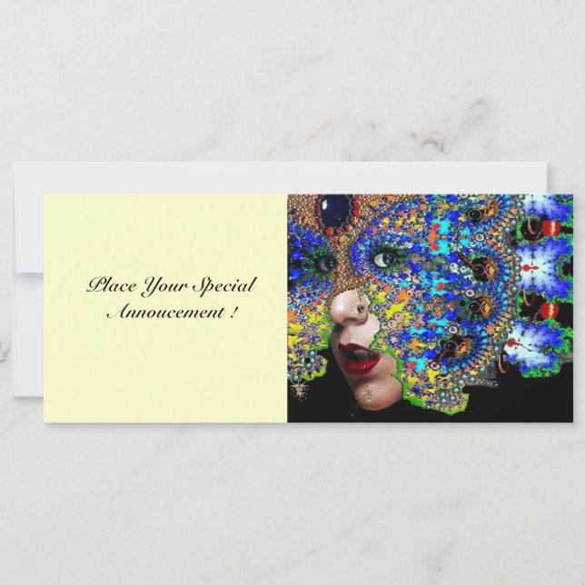 Faire-part EPHÉMERAL mascarade costume boule glace blanche (Devant)