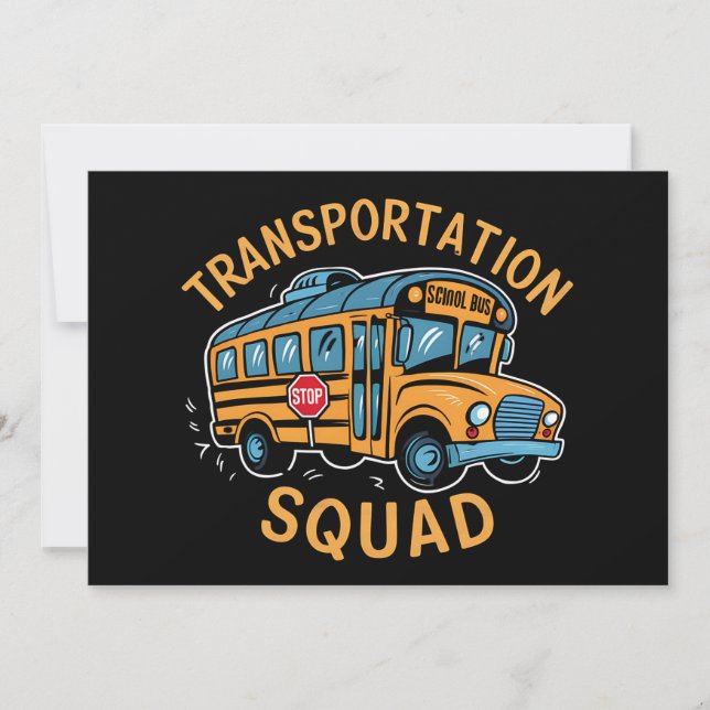Faire-part Équipe de transport de chauffeurs d'autobus scolai (Devant)