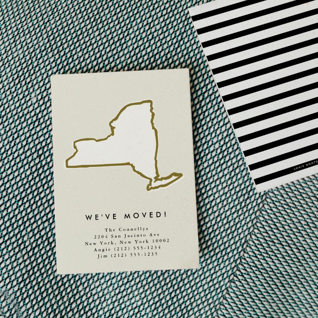 Faire-part État de New York Nous avons déménagé Chic Hand-Dra (Chic hand-drawn New York state moving announcement.)