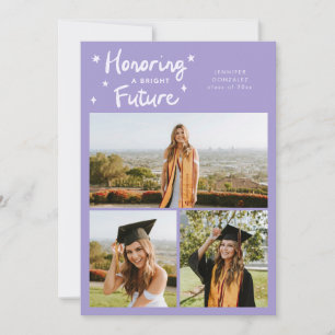 Faire-part Étoiles de brillant avenir Multi Photo Lilas Grad
