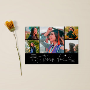 Faire-part Étoiles Scintillantes Remerciements de Diplômé Mul