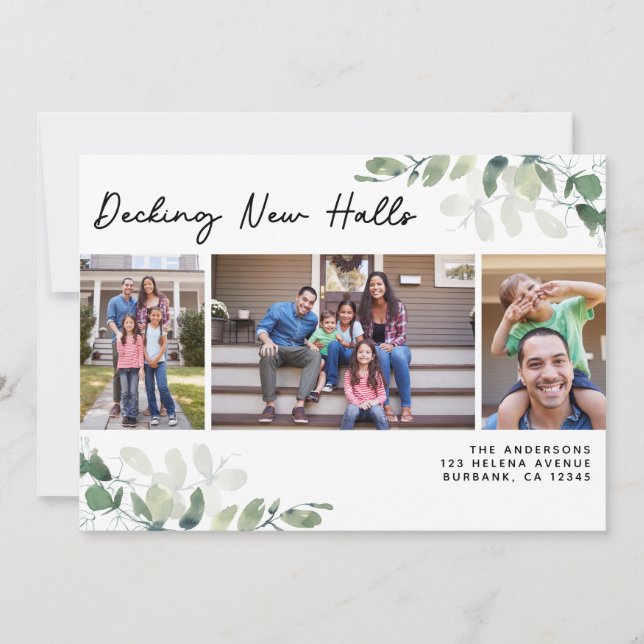 Faire-part Eucalyptus Decking New Halls Changement d'adresse (Devant)