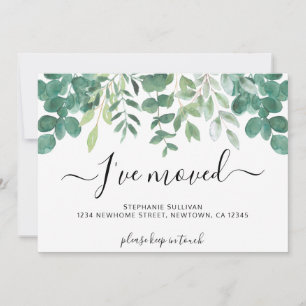 Faire-part Eucalyptus verdure J'ai déménagé