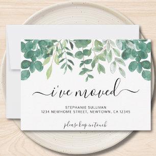 Faire-part Eucalyptus verdure J'ai déménagé