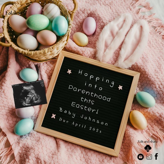 Faire-part excitant de grossesse de Pâques (Créateur téléchargé)