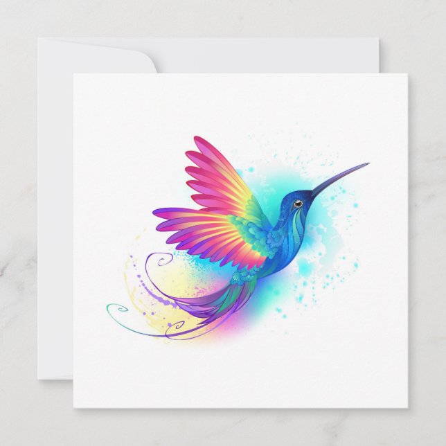 Faire-part Exotic Rainbow Hummingbird (Devant)