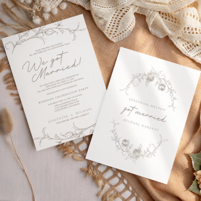 Faire-part Faire Annonce de Mariage Vintage Sépia (Créateur téléchargé)