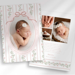 Faire-part Faire annonce de naissance avec nœud floral photo