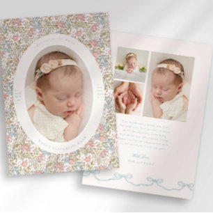 Faire-part Faire Annonce de Naissance avec un Nœud Floral Pho