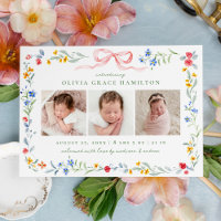 Faire Annonce de Naissance Fleur Rose 3 Photos