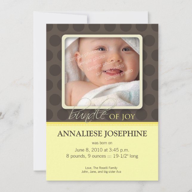 Faire-part Faire annonce de naissance :: lemon (Devant)