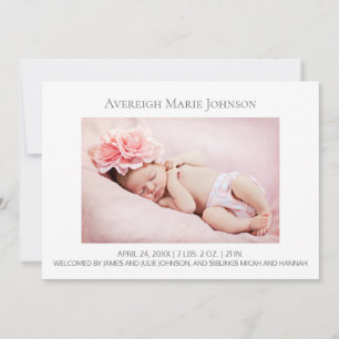 Faire-part Faire Fille ou Garçon Photo Annonce de Naissance