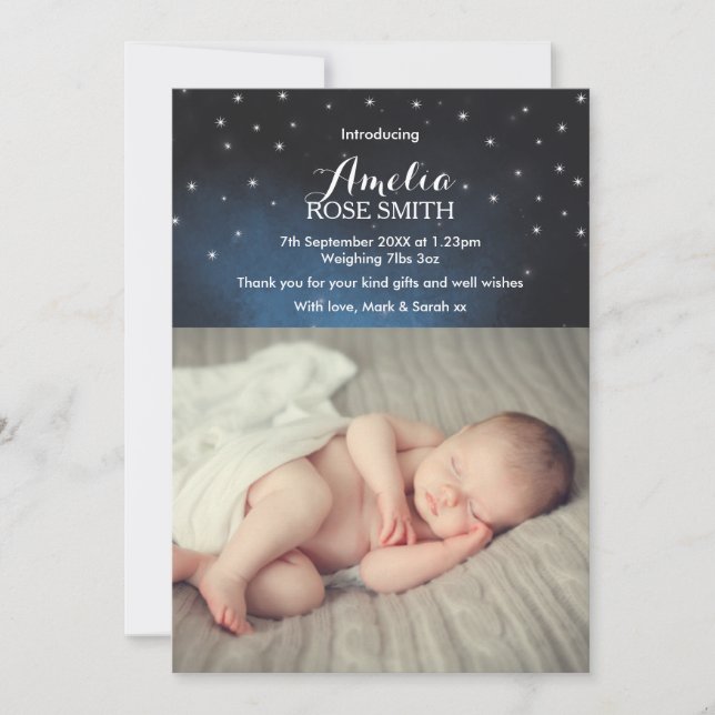 Faire-part Faire-part/carte de remerciements pour bébé (Devant)