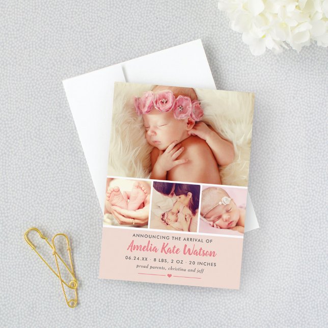 Faire-part Faire part de naissance Bébé Fille Simply Sweet Bl (Créateur téléchargé)