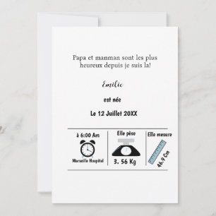 Faire-part Faire part de naissance belle d'amour