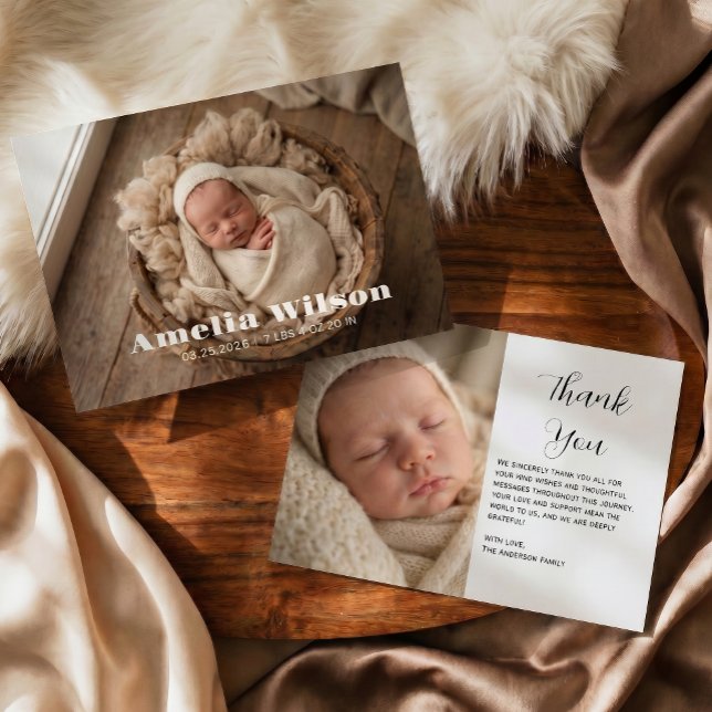 Faire-part Faire Part de Naissance Élégant et Simple de Bébé (Créateur téléchargé)