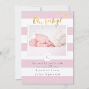 Faire-part Faire part de naissance PixDezines/rayures DIYcolo
