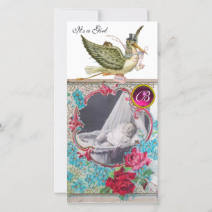 Faire-part Faire part de naissance STORK MONOGRAMME ,ruby.bla