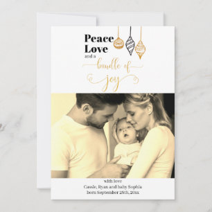 Faire-part Faisceau de joie de Noël pour naissance