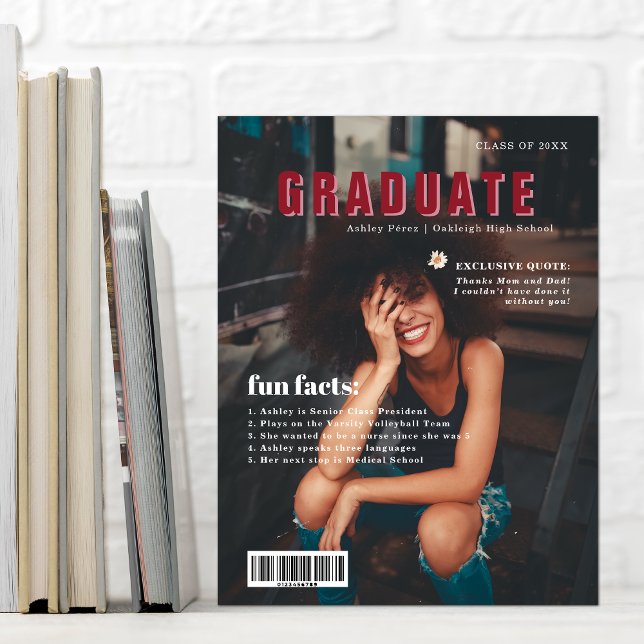 Faire-part Faits amusants | Photo de couverture du magazine G (Créateur téléchargé)