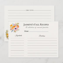 Fall Recipe Card – Watercolor Kitchen