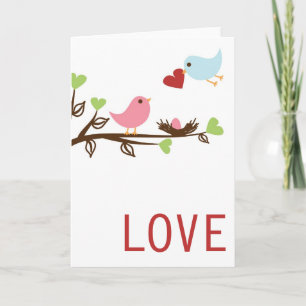 Faire-part Famille d'oiseau avec le coeur