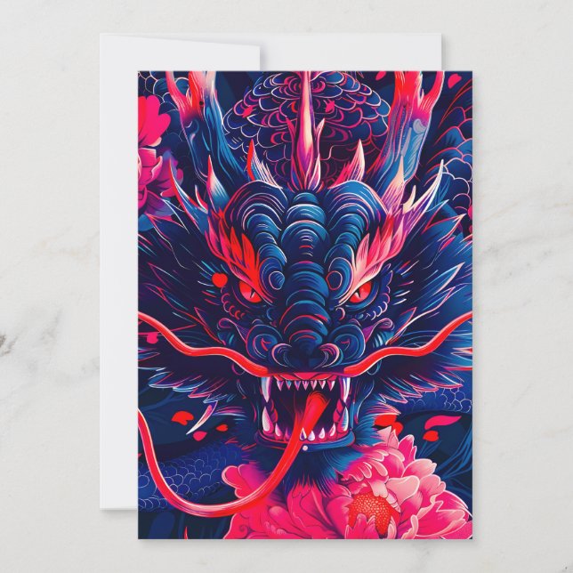 Faire-part Fantastique Fleur Fury Dragon (Devant)