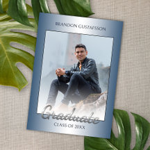 Faux brillant Bleu Argent Gris Graduation