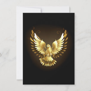 Faire-part Faux Gold Foil Peace Dove en noir