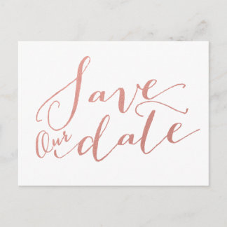 Faire-part Faux Rose Gold Foil | Enregistrer la carte postale