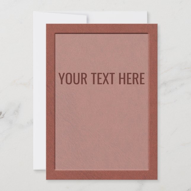 Faire-part Faux Texture en Cuir Brown (Devant)