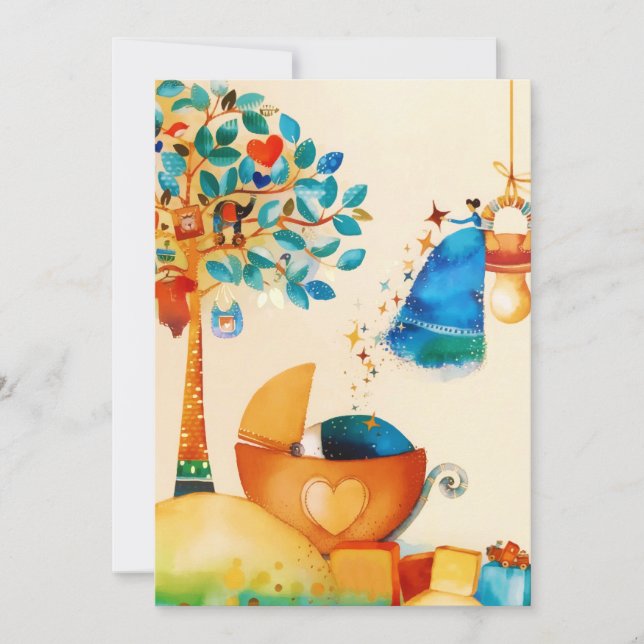 Faire-part Fée Capriceuse Félicitations Nouveau-Né (Devant)