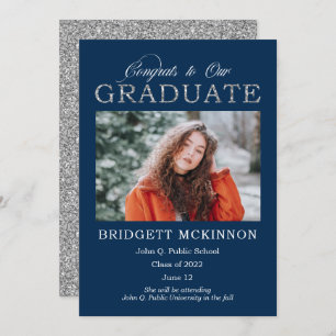 Faire-part Félicitations à nos diplômés Faux Parties scintill