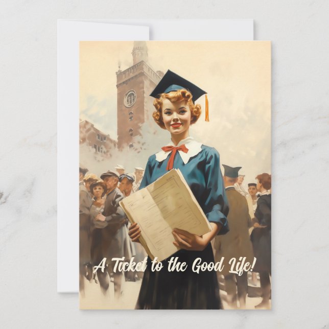 Faire-part Félicitations aux filles diplômées (Devant)