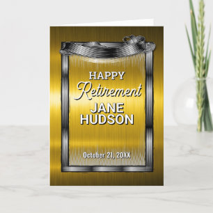 Faire-part Félicitations Bonne Retraite Noir et Or