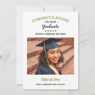 Faire-part Félicitations Custom Photo Graduate Graduation