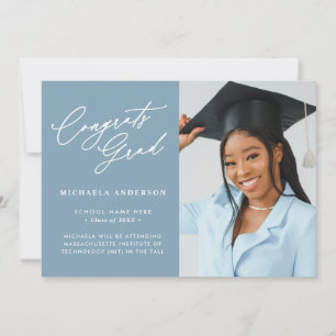 Faire-part Félicitations Grad Moderne Script Photo Graduation
