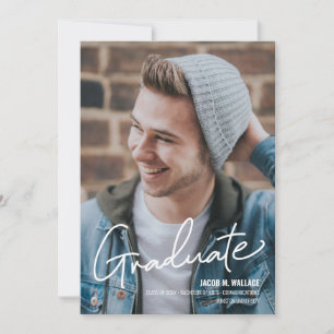 Faire-part Félicitations Graduation Photo Homme Graduate