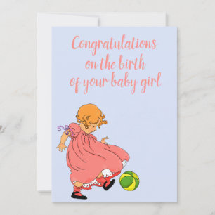 Faire-part Félicitations pour la naissance de la fille, Vinta
