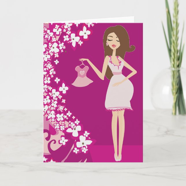 Faire-part femme enceinte brunette (Devant)