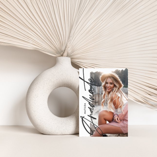 Faire-part Fête de graduation en terre cuite de photo géométr (Créateur téléchargé)